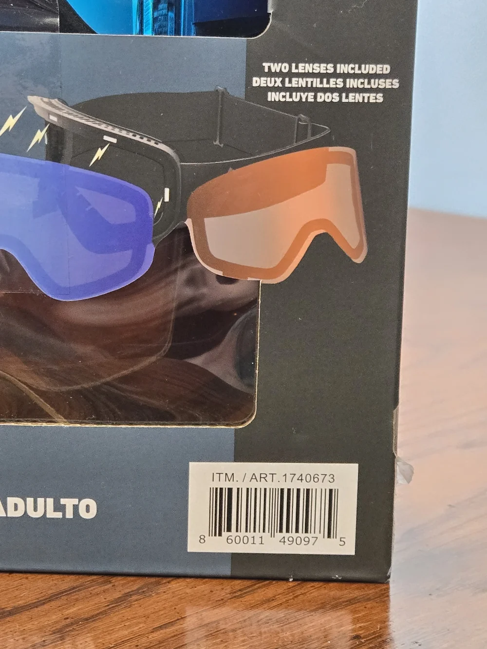 Bluesky Adult Ski Goggles Magnetic Lens Snowboard Blue Mirror + Extra Lens‎ NIB